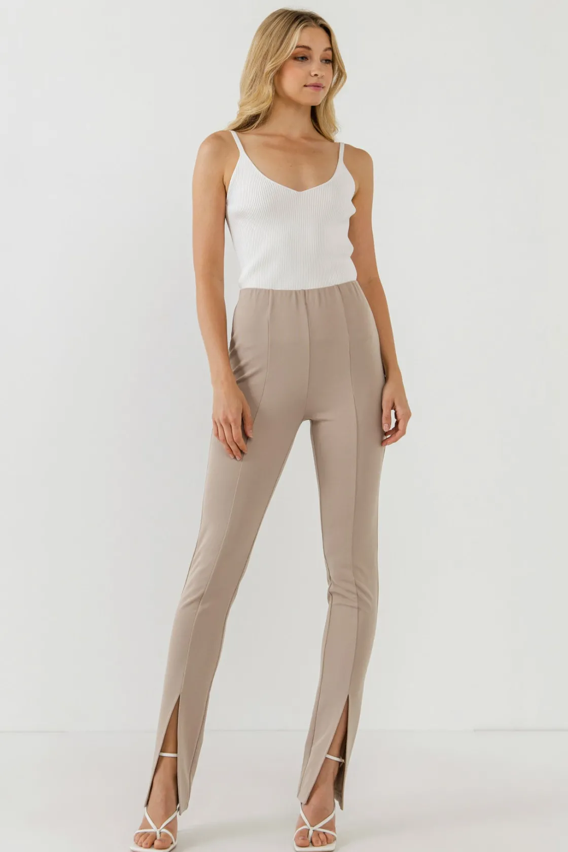 grey_lab__front_slit_flar_4.webp GREY LAB Pants*- Front Slit Flares TAUPE