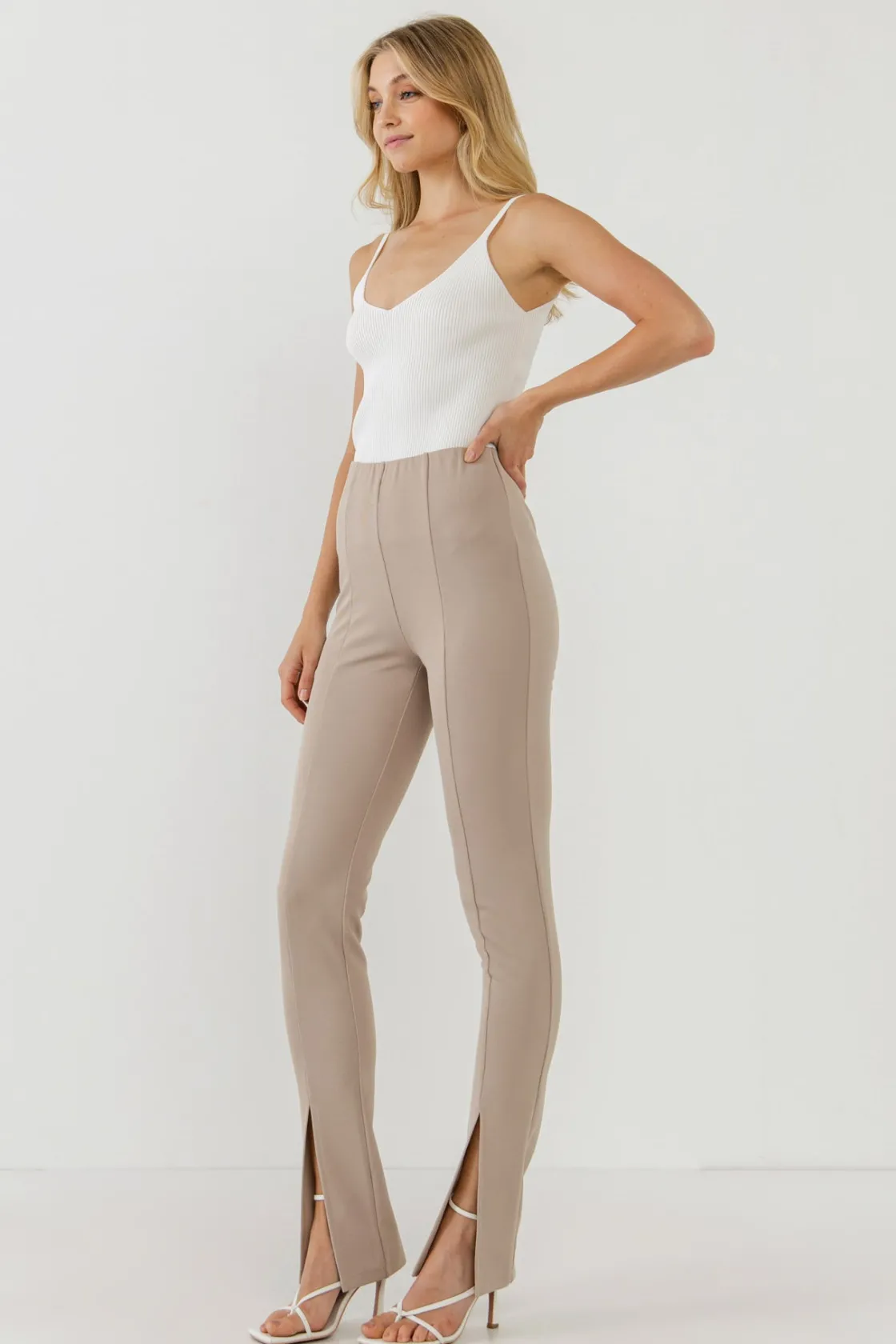 grey_lab__front_slit_flar_6.webp GREY LAB Pants*- Front Slit Flares TAUPE