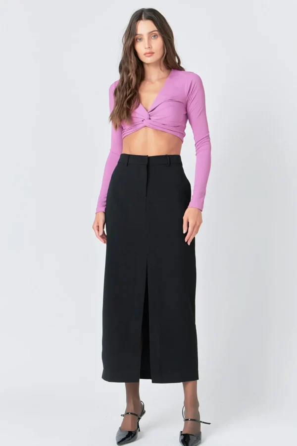 GREY LAB Sweaters & Knits | Tops*- Front Twist Cropped Long Sleeve