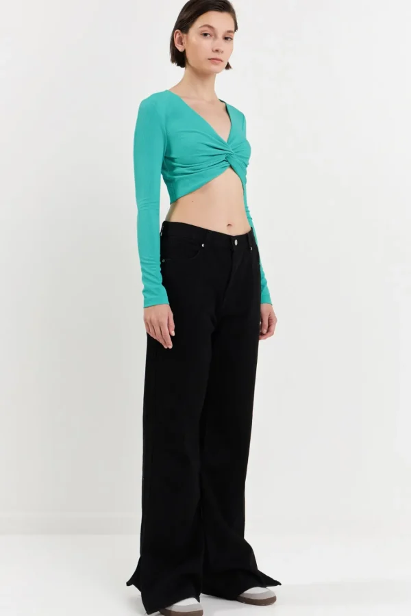 GREY LAB Sweaters & Knits | Tops*- Front Twist Cropped Long Sleeve