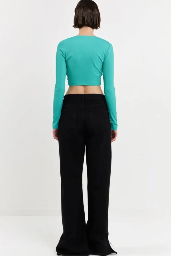 GREY LAB Sweaters & Knits | Tops*- Front Twist Cropped Long Sleeve