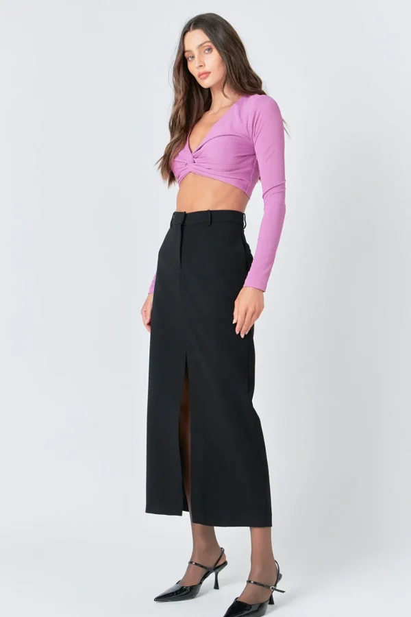 GREY LAB Sweaters & Knits | Tops*- Front Twist Cropped Long Sleeve
