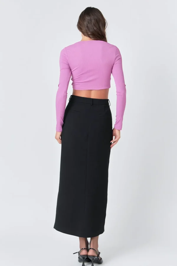 GREY LAB Sweaters & Knits | Tops*- Front Twist Cropped Long Sleeve