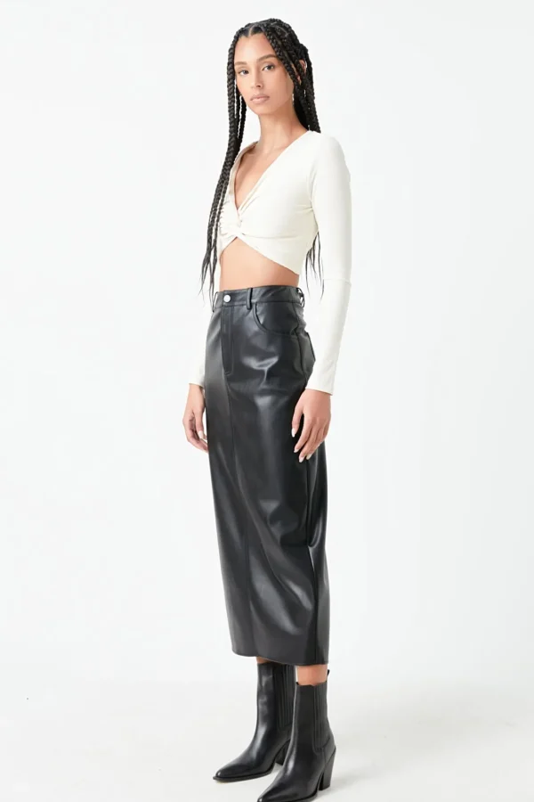 GREY LAB Sweaters & Knits | Tops*- Front Twist Cropped Long Sleeve