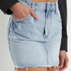 GREY LAB Denim | Skirts*- High Low Acid Wash Skirt DENIM