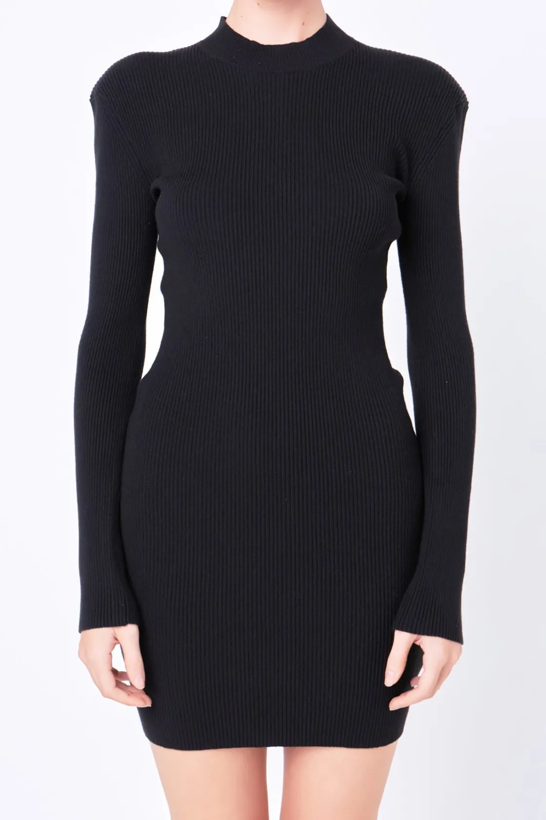 grey_lab__high_neck_knit__3.webp GREY LAB Knit Dresses | Sweaters & Knits*- High Neck Knit Dress BLACK