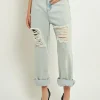 GREY LAB Denim | Tops*- High Waist Destroyed Jeans DENIM