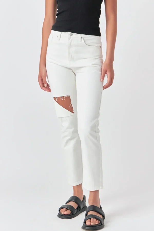 GREY LAB Denim | Tops*- High Waist Ripped Jeans