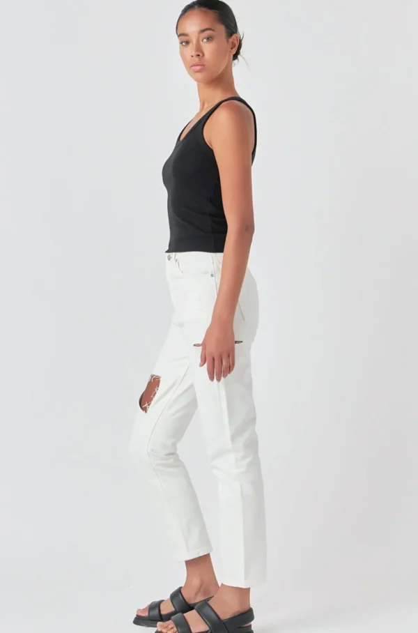 GREY LAB Denim | Tops*- High Waist Ripped Jeans