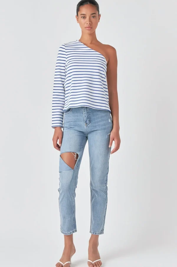 GREY LAB Denim | Tops*- High Waist Ripped Jeans