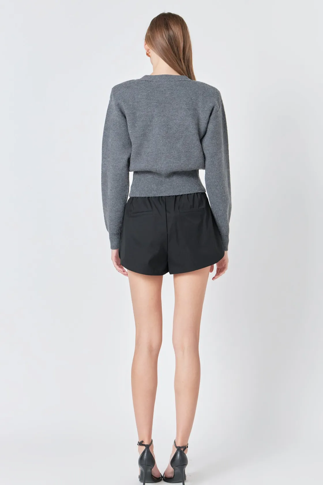 grey_lab__high_waisted_ny_4.webp GREY LAB Shorts & Skorts | Tops*- High Waisted Nylon Shorts BLACK