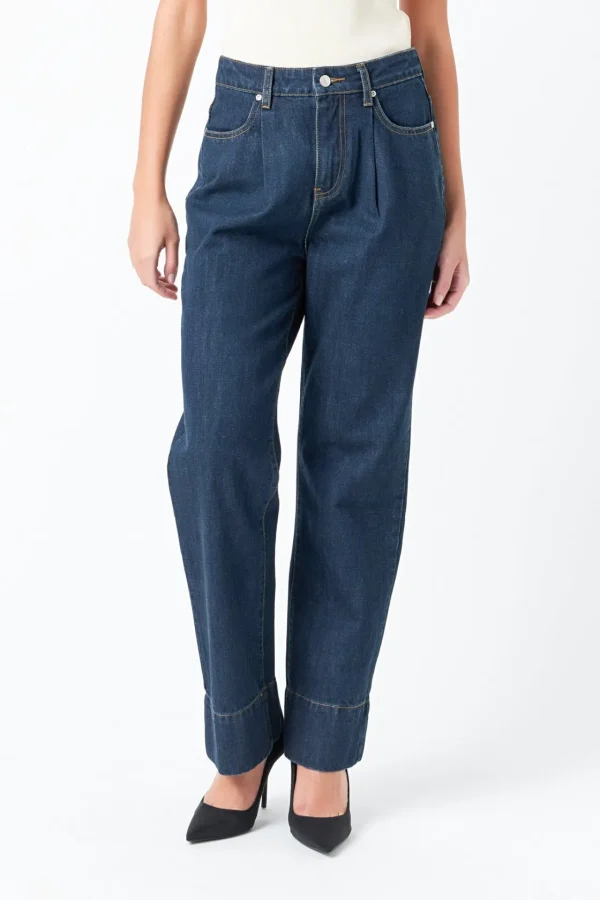 GREY LAB Denim | Matching Sets*- High Waisted Wide Leg Pants NAVY