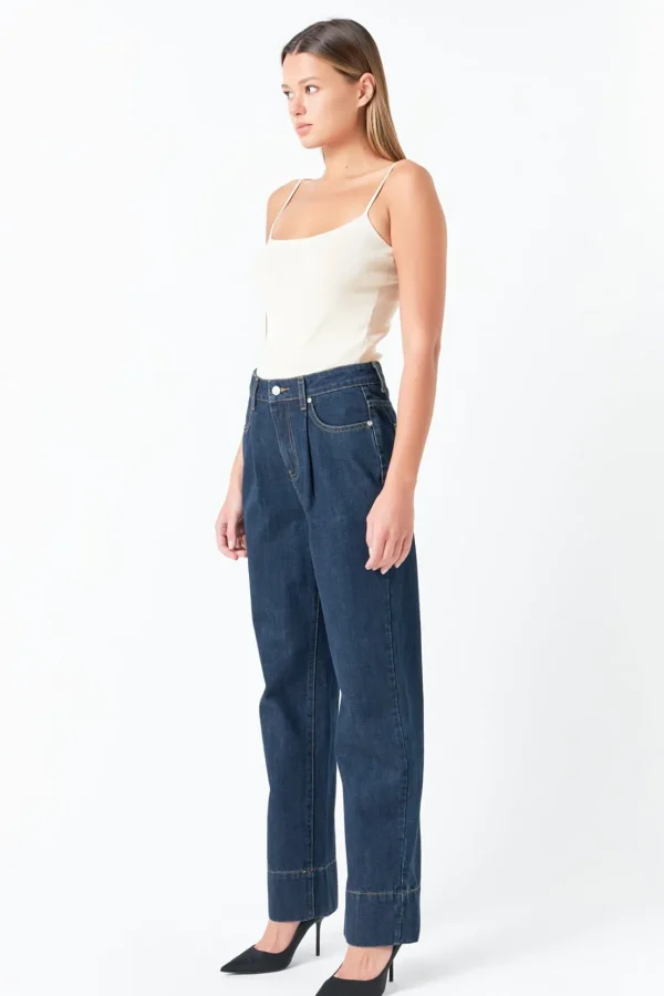 GREY LAB Denim | Matching Sets*- High Waisted Wide Leg Pants NAVY