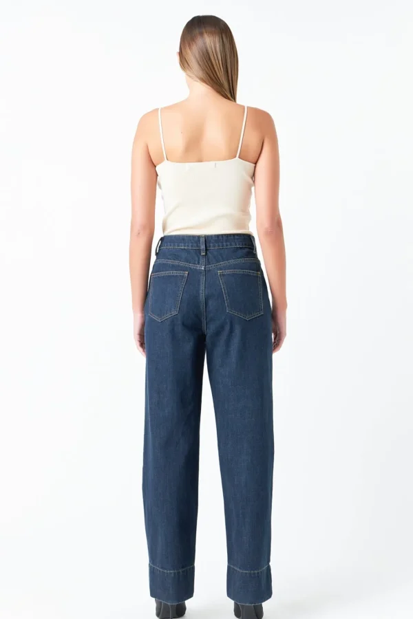 GREY LAB Denim | Matching Sets*- High Waisted Wide Leg Pants NAVY