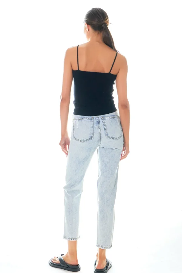 GREY LAB Denim | Tops*- High-Waisted Distressed Straight Leg Jeans