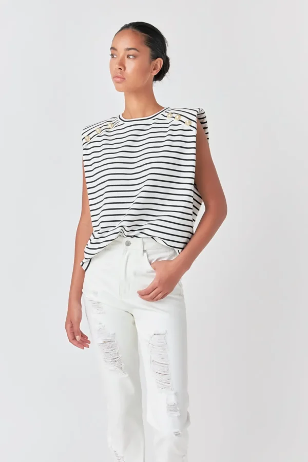 GREY LAB Denim | Tops*- High-Waisted Distressed Straight Leg Jeans