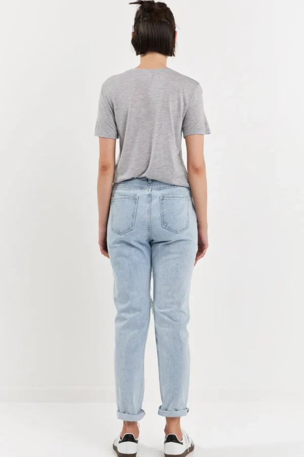 GREY LAB Denim | Tops*- High-Waisted Ripped Straight Leg Jeans