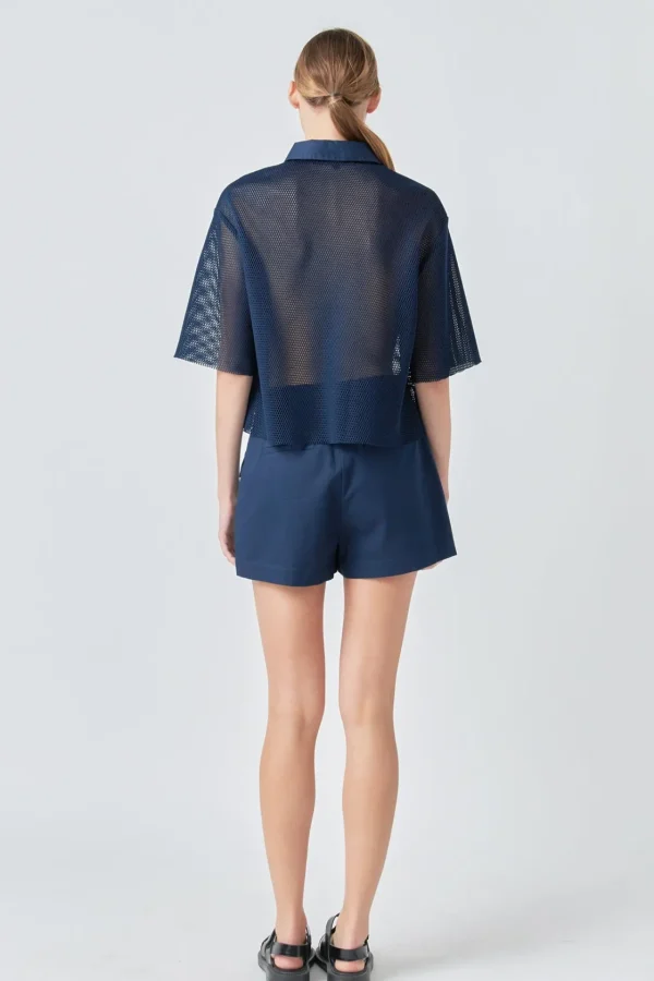 GREY LAB Matching Sets | Shorts & Skorts*- High-Waisted Shorts with Pockets NAVY