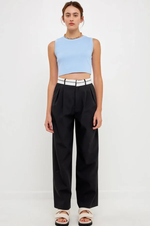 GREY LAB Sweaters & Knits | Tops*- Knit Crew Neck Cropped Tank Top