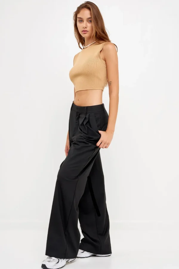 GREY LAB Sweaters & Knits | Tops*- Knit Crew Neck Cropped Tank Top