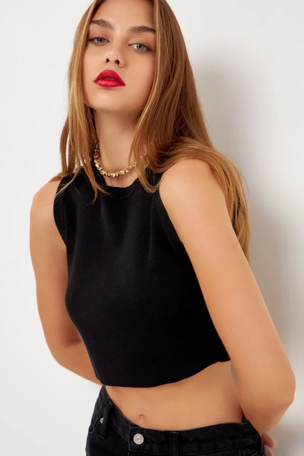 GREY LAB Sweaters & Knits | Tops*- Knit Crew Neck Cropped Tank Top