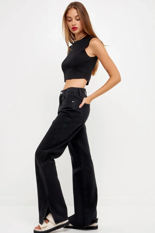 GREY LAB Sweaters & Knits | Tops*- Knit Crew Neck Cropped Tank Top