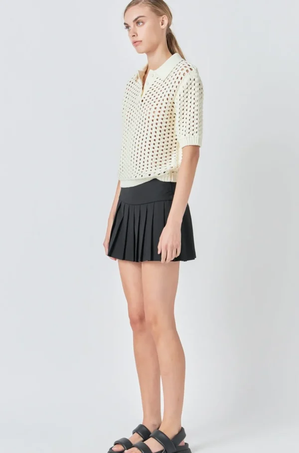 GREY LAB Sweaters & Knits | Shirts & Blouses*- Knit Mesh Shirt CREAM