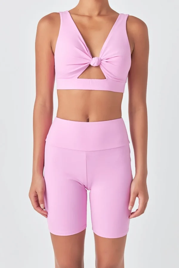 GREY LAB Tops*- Knotted Cut Out Tank Top PINK