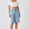 GREY LAB Tops*- Knotted Top with Short Puff Sleeves WHITE