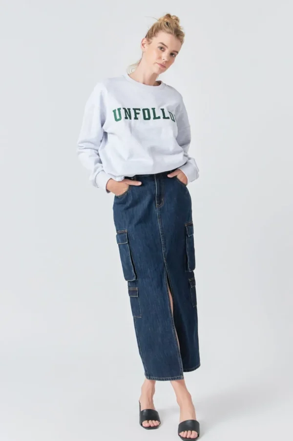 GREY LAB Tops*- Letter Patch Sweatshirt HEATHERGREY