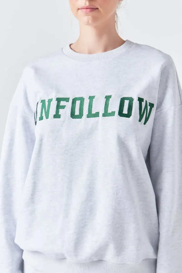 GREY LAB Tops*- Letter Patch Sweatshirt HEATHERGREY