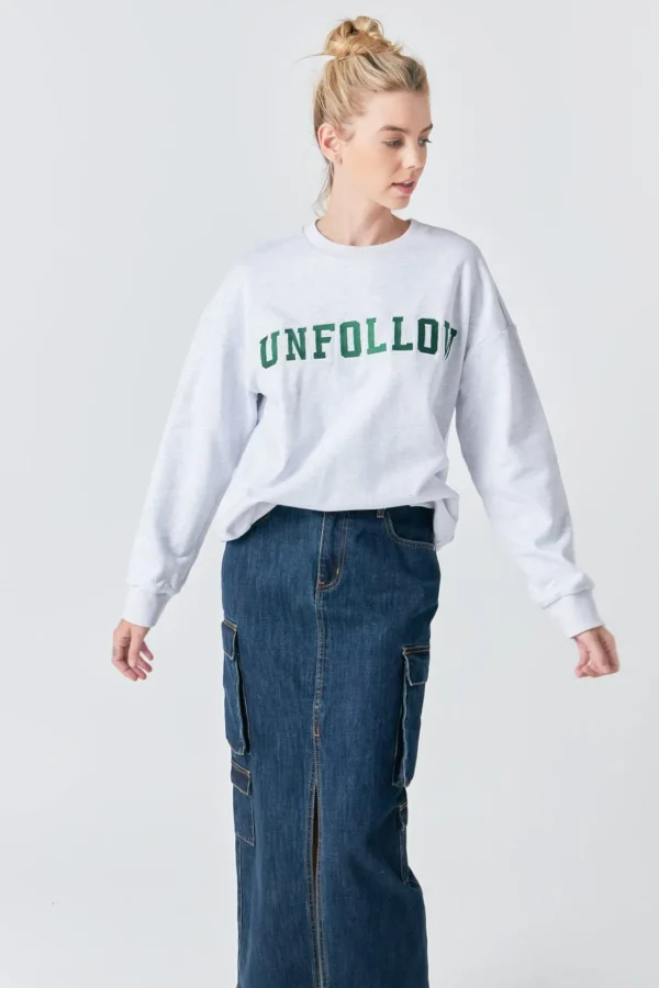 GREY LAB Tops*- Letter Patch Sweatshirt HEATHERGREY