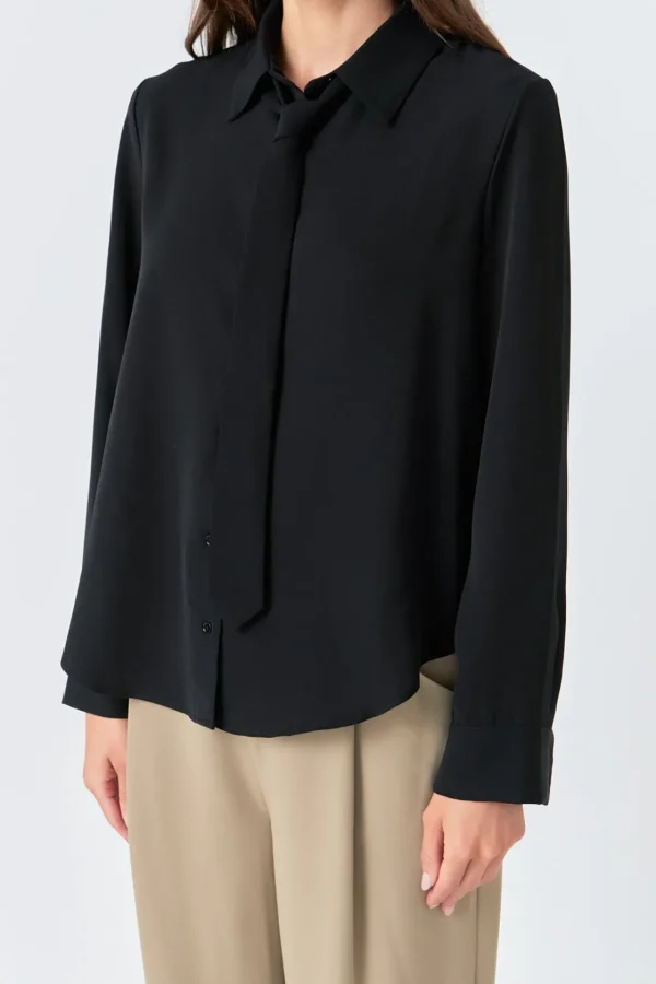 GREY LAB Shirts & Blouses | Tops*- Lightweight Collared Dress Shirt