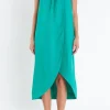 GREY LAB Tops*- Linen Dress KELLYGREEN
