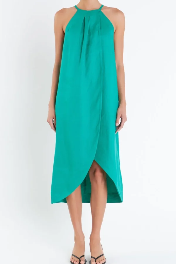 GREY LAB Tops*- Linen Dress KELLYGREEN