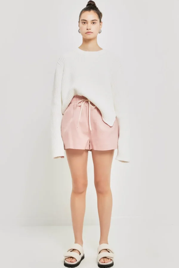 GREY LAB Shorts & Skorts | Tops*- Linen Shorts with Contrast Strap PINK