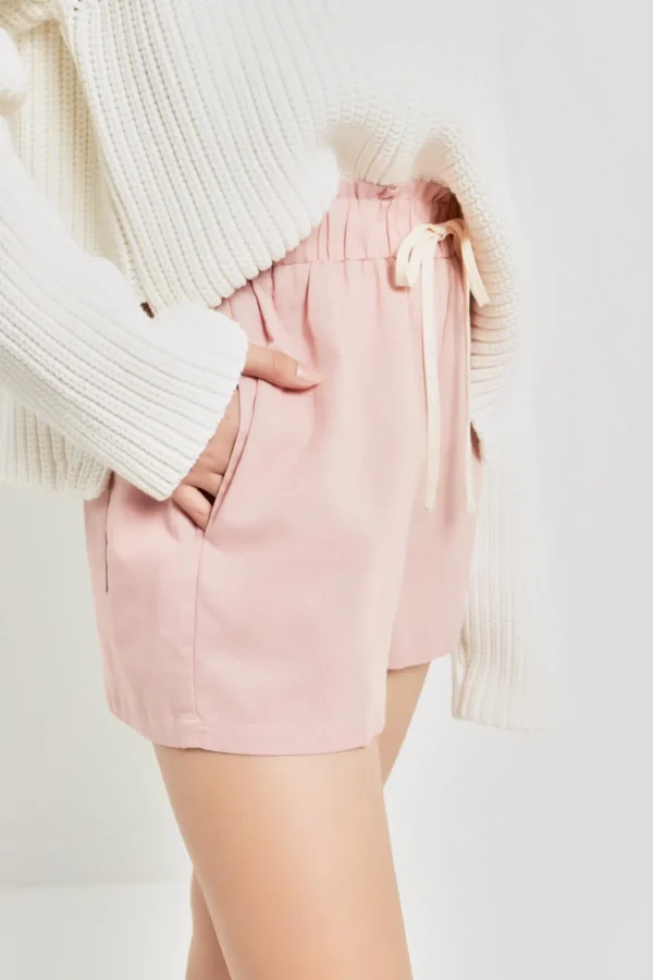 GREY LAB Shorts & Skorts | Tops*- Linen Shorts with Contrast Strap PINK