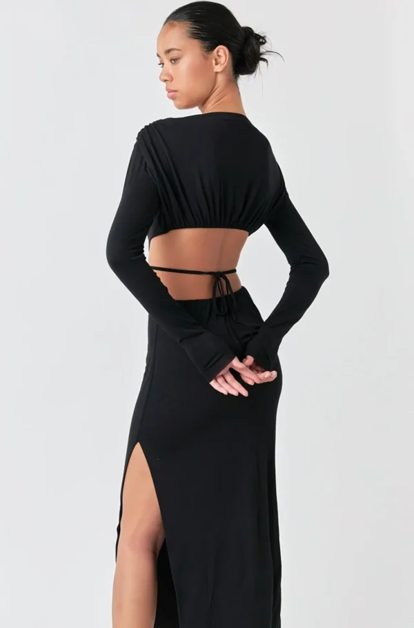 GREY LAB Tops*- Long Sleeve Open-Back Maxi Dress