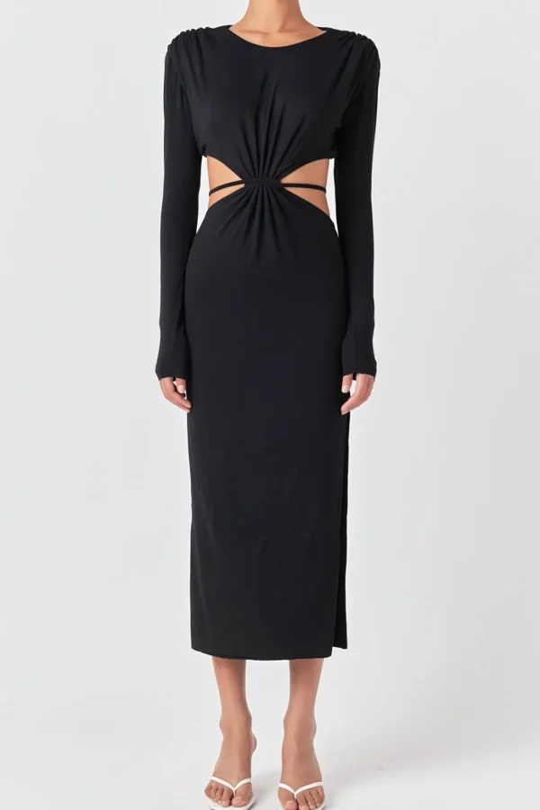 GREY LAB Tops*- Long Sleeve Open-Back Maxi Dress