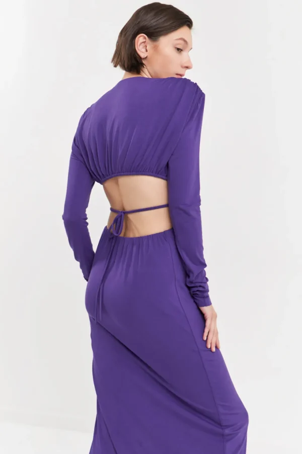 GREY LAB Tops*- Long Sleeve Open-Back Maxi Dress