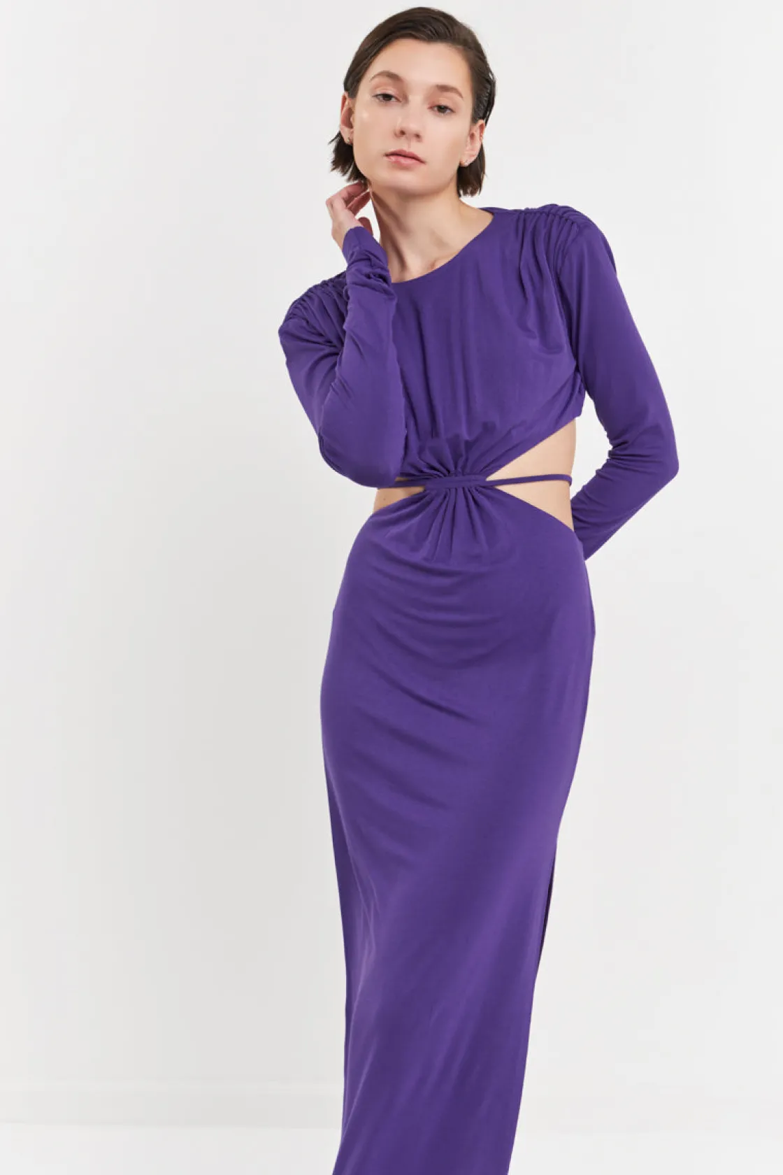 grey_lab__long_sleeve_ope_9.webp GREY LAB Tops*- Long Sleeve Open-Back Maxi Dress
