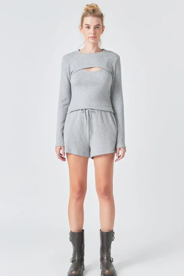 GREY LAB Loungewear | Sweaters & Knits*- Loungewear Knit Shorts LIGHTHEATHERGREY