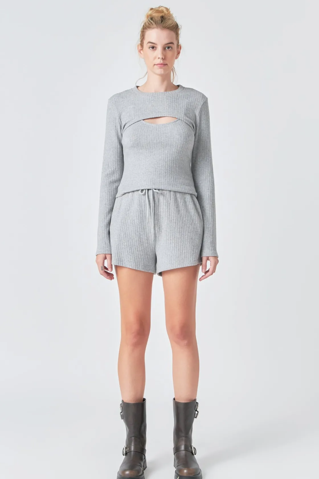 grey_lab__loungewear_knit_1.webp GREY LAB Loungewear | Sweaters & Knits*- Loungewear Knit Shorts LIGHTHEATHERGREY