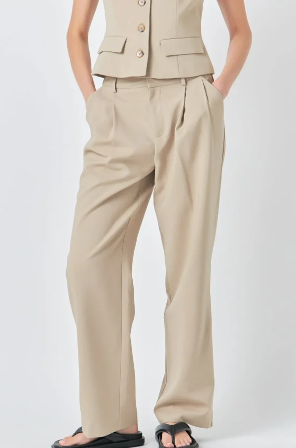 GREY LAB Matching Sets | Pants*- Mid Waisted Long Trousers SAGE