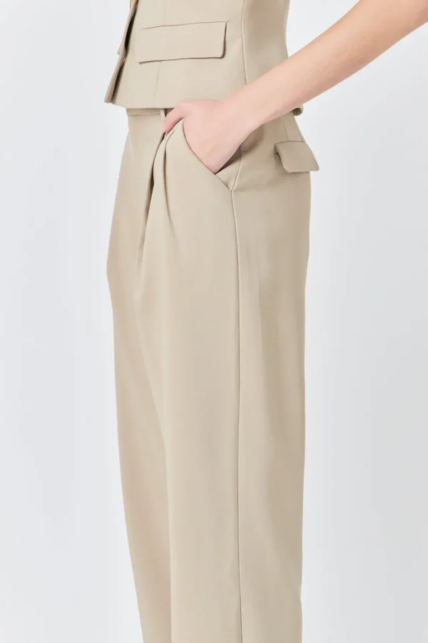 GREY LAB Matching Sets | Pants*- Mid Waisted Long Trousers SAGE