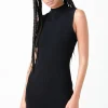 GREY LAB Knit Dresses | Sweaters & Knits*- Mock Neck Sleeveless Knit Mini Dress BLACK
