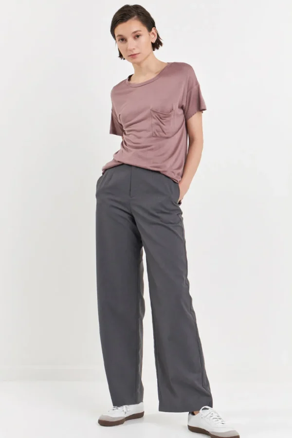 GREY LAB Tops*- Modal Pocket T-Shirt MAUVE
