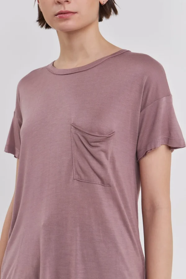 GREY LAB Tops*- Modal Pocket T-Shirt MAUVE