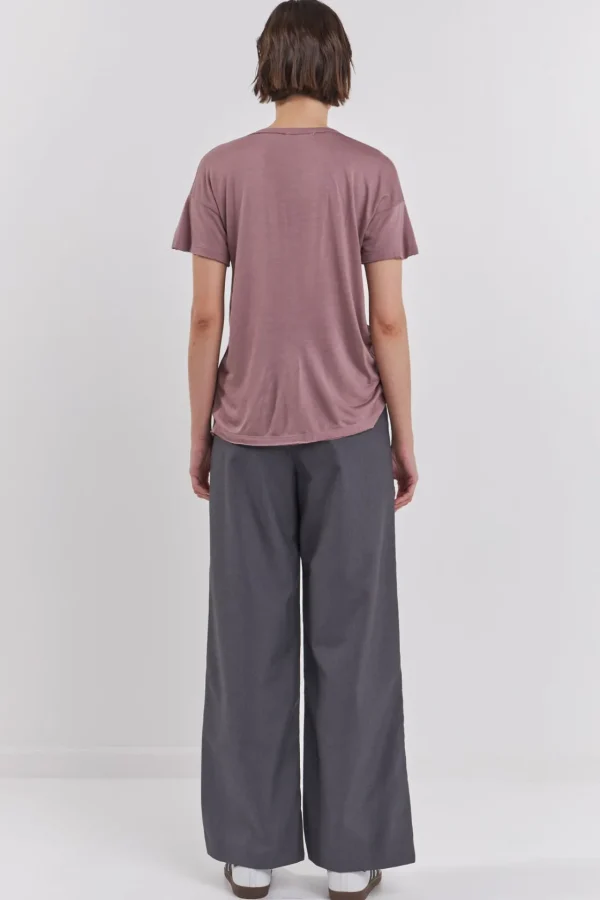 GREY LAB Tops*- Modal Pocket T-Shirt MAUVE