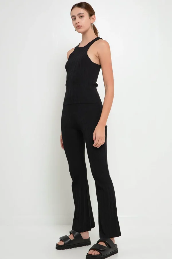 GREY LAB Sweaters & Knits | Pants*- Multi Rib Flared Knit Pants BLACK